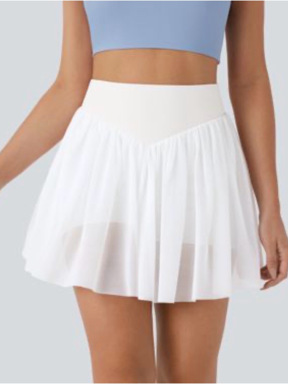 HALARA White Sheer Circle Skirt